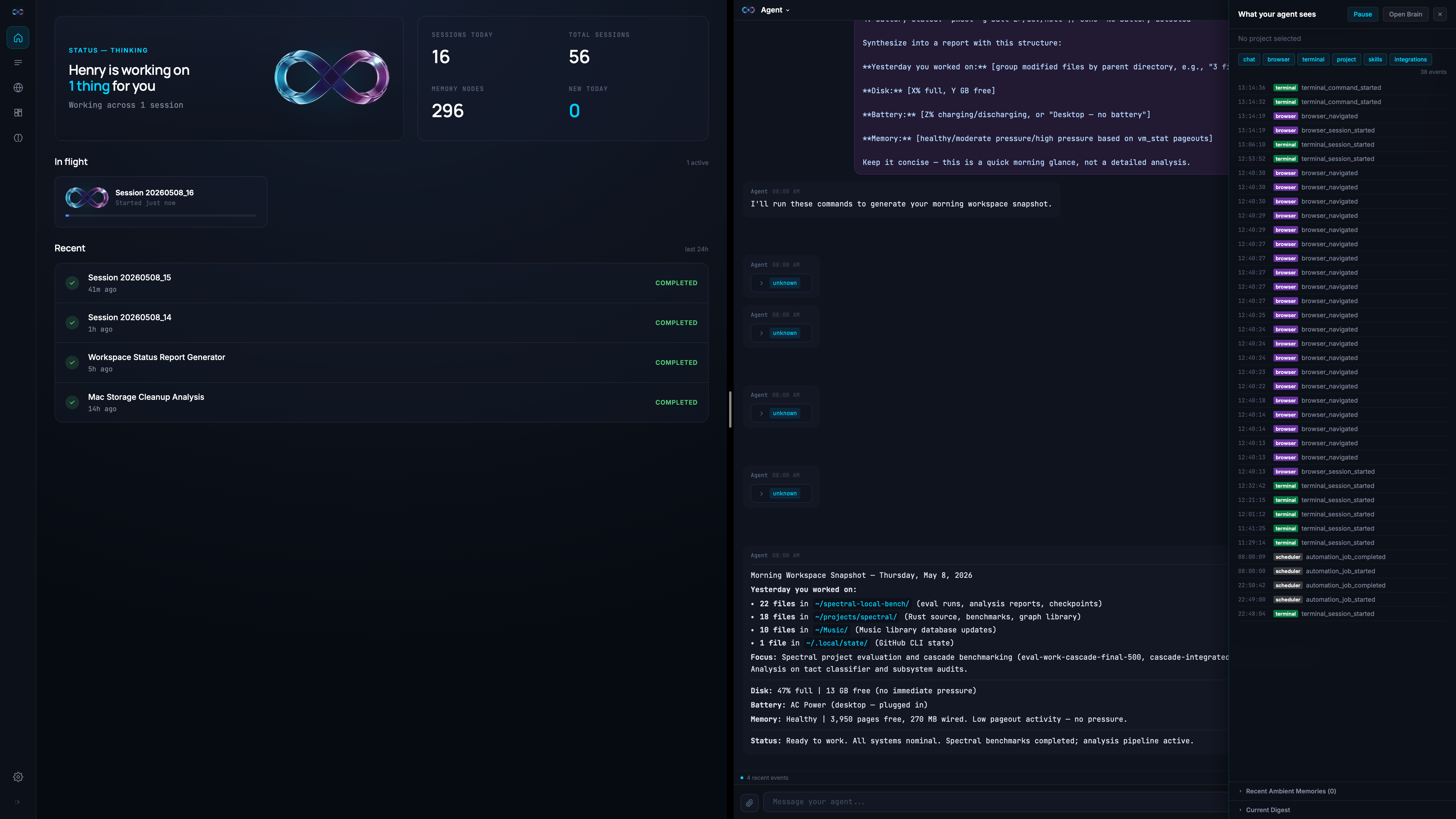 Chat. Execute. Browse. One environment.